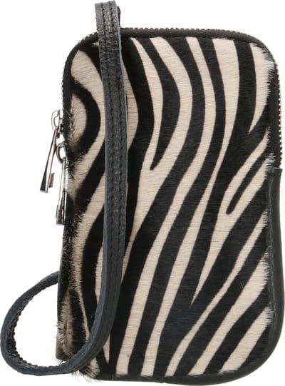 Charm London Elisa Telefoontasje - 100% Leer - Leren Tas - Zebra Print