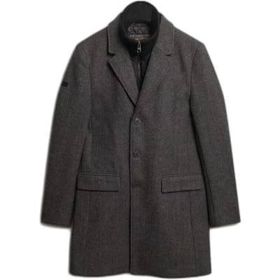 Superdry Tailored Two-in-one Stadsjas Dark Grey Grootte: S