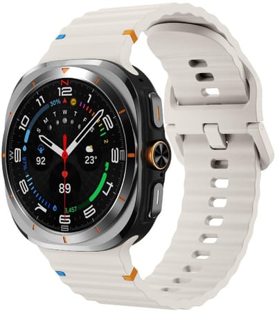 Siliconen wave bandje - geschikt voor Samsung Galaxy Watch Ultra (47mm) / Ultra 2025 (47mm) - gespsluiting - starlight