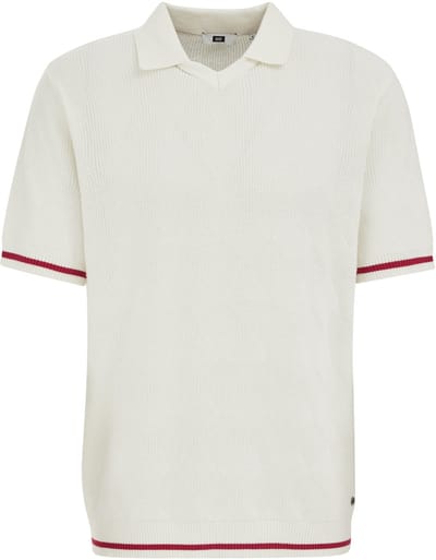 WE Fashion Heren regular fit polo met structuur