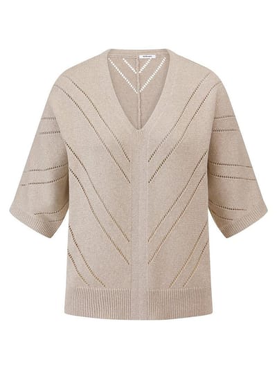 Trui V-hals Van Peter Hahn beige