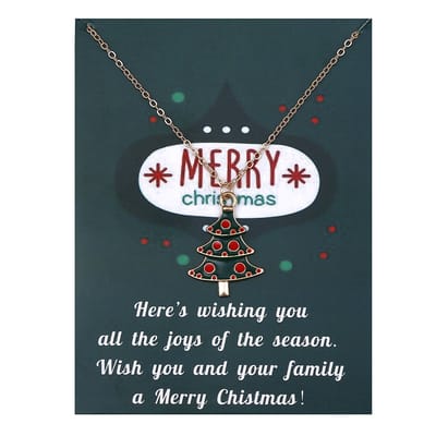 Bixorp Christmas Kerst Ketting met Kerstboom Goudkleurig - Kerst Cadeau voor Vrouwen - Cadeau voor haar
