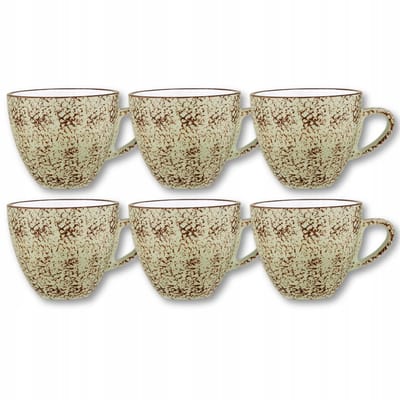 Wilmax Porselein Theekopjes Pistache 300ml - Set van 6