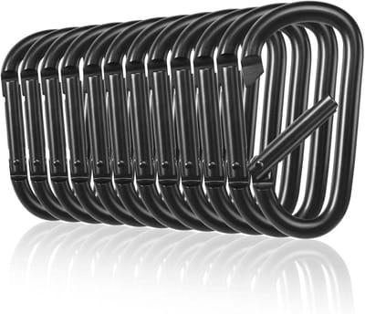 Grote Set van 12 Duurzame Aluminium Carabiner Haken van 75mm voor Vissen, Wandelen en Reizen
