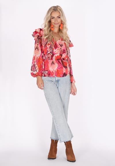 IZIA Blouse Dames Roze Veelkleurig
