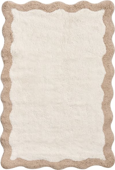 NANGAL - Badmat - Beige/Bruin - 60 x 90 cm - Katoen