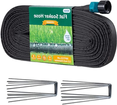 Platte Soaker-slang - Druppelslang - Tuin Bewateren - Dubbellaags Lekvrij - 15 Meter - Zwart