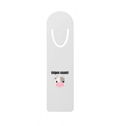 Hacebo® - koeienkop met eigen naam metalen boekenlegger - Koe - boeren/koeien liefhebbers - iemand die houdt van koeien - verjaardag - cadeau - kado Bladwijzer boekenleggers - 12.7 cm x 3.2cm