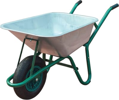 Verzinkte Kruiwagen met Luchtbanden - 85L Capaciteit voor Tuin en Buiten