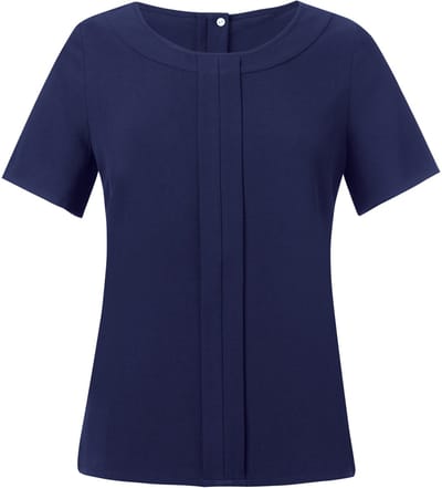 Brook Taverner Blouse in Chinese crêpe VERONA BT2280 - Navy - 36 EU (8 UK)