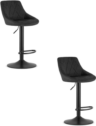 KAST kruk - zwart fluweel / zwarte basis x 2