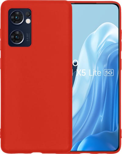 Hoesje - Geschikt voor OPPO Find X5 Lite - Sterk & Shockproof - Siliconen Case - Hoes Cover - Telefoonhoes - Rood