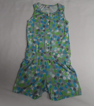 Juimpsuit - Meisjes - Zonder mouwen en korte broek - Grijst , blauw, groen - 2 jaar 92