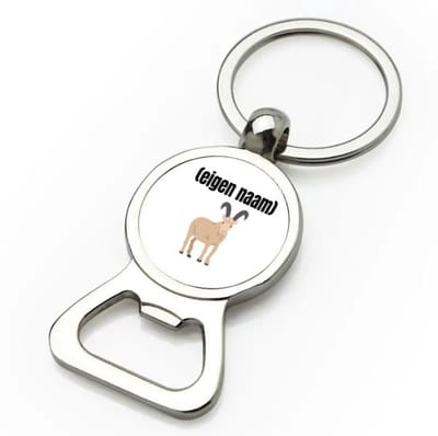 Akyol - geit met hoorn met eigen naam flesopener - Geit - geiten liefhebbers - met eigen naam - dieren liefhebber - leuk cadeau voor iemand die houdt van geiten - cadeau - kado - 9 bij 3 cm