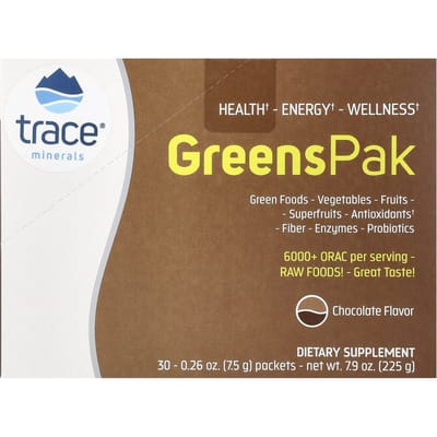 Trace, GreensPak, Chocolat, 30 sachets, 7,5 g (0,26 oz) chaque
