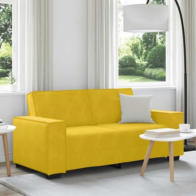 vidaXL - Tweezitsbank - 180x78x84 - cm - fluweel - geel