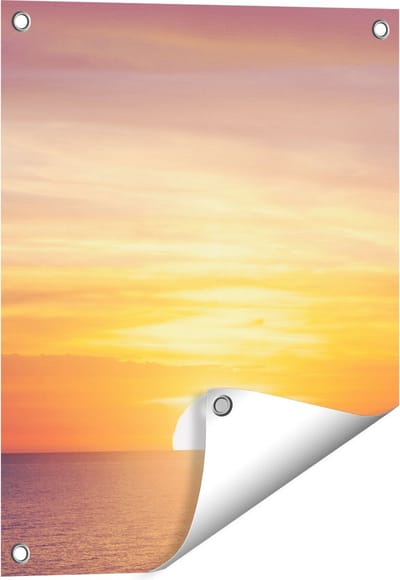 Gards Tuinposter Zonsondergang op de Zee - 40x50 cm - Tuindoek - Tuindecoratie - Wanddecoratie buiten - Tuinschilderij