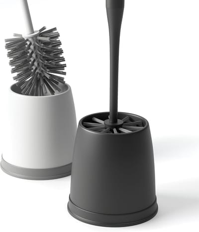 Famanu – Toiletborstel zwart met innovatieve borstelkop, antislip handgreep
