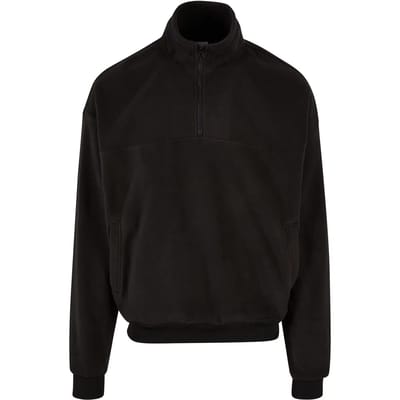 Urban Classics - Basic Polar Fleece Troyer Sweater/trui - L - Zwart
