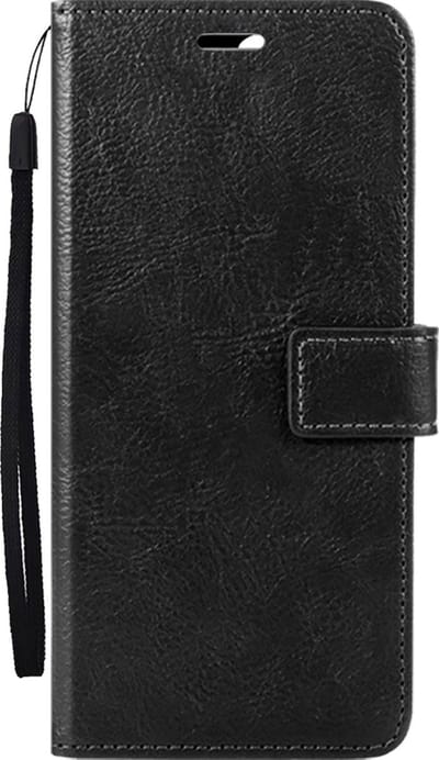 Hoesje Met Pasjeshouder - Geschikt voor Apple iPhone 16 - Luxe Bookcase Portemonee - Flip Case - Kunstleer Book Case - Flipcase - Book Cover - Walletcase - Portemonneehoes - Zwart