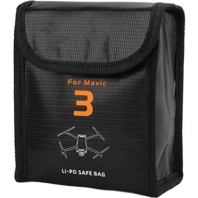 Sac de Protection pour Batterie Grande Capacité Antidéflagrant Ignifuge Pochette de Rangement Sécurisée pour Modèle DJI MAVIC 3 gray