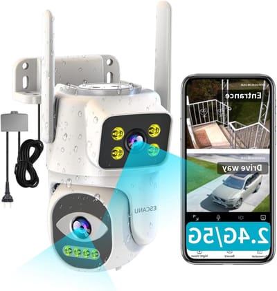 Beveiligingscamera Buiten - Dubbele Lens Camera - Huisbewaking - Automatische Tracking - 2K Ultra HD - Zwart