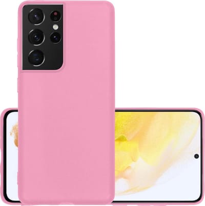 Hoesje - Geschikt voor Samsung Galaxy S21 Ultra - Sterk & Shockproof - Hoes Cover - Siliconen Case - Roze