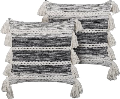 ROCHEA - Sierkussen set van 2 - Gebroken wit - 45 x 45 cm - Katoen