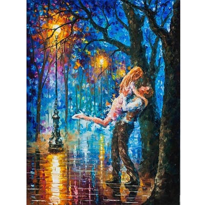 5D DIY Diamond Painting Straatlantaarnliefhebber Borduren Kruissteek Strass Mozaïek Home Decor 20X30CM blue
