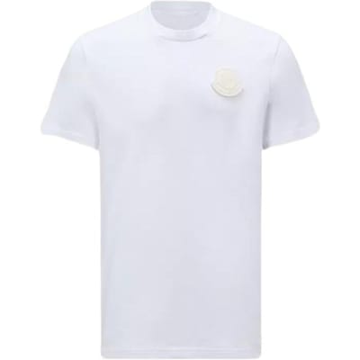 T-shirt Homme à Manches Courtes et Col Rond avec Badge Logo Moncler T-shirts Blanc J10918C000458392700A XL white
