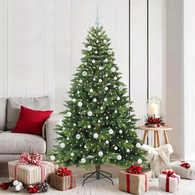 vidaXL - Kunstkerstboom - met - 300 - LED - met - standaard - Groen - 180 - cm - PE - en - PVC