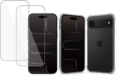 TechNow Hoesje + 2x Screenprotector geschikt voor iPhone 17 Air Hoesje Screenprotector - Tempered Glass - Extreme Shock Case Transparant