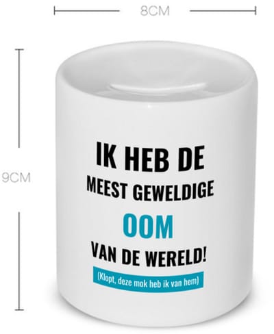 Akyol - ik heb de meest geweldige oom van wereld (klopt, deze mok heb ik van hem) Spaarpot - Oom - de meest geweldigste oom - verjaardagscadeau - verjaardag - cadeau - cadeautje voor oom - oom artikelen - kado - geschenk - gift - 350 ML inhoud