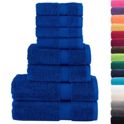 vidaXL - 8-delige - Handdoekenset - SOLUND - 600 - g/m² - blauw