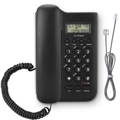 Dailygoods- Tafeltelefoon met Grote Toetsen - Snoergebonden - Extra Luide Belvolume - Herhaalfunctie - Wandmontage - Geschikt voor Senioren - Vaste Telefoon