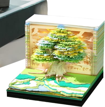 3D Kalender - Scheurkalender Notitieblok - Dagelijkse Planning - Creatief Rivier Design - 8.5 x 8.5 x 6.7 cm
