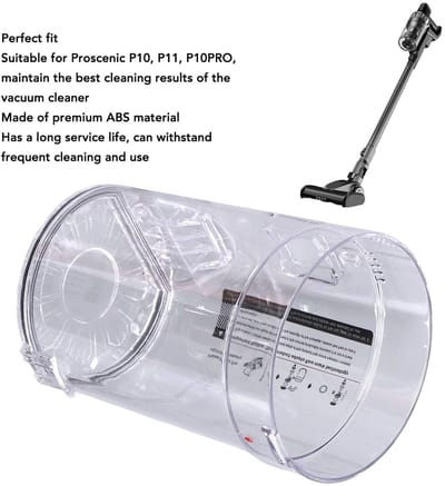 Dailygoods- Stofemmer Draagbaar - Vervanging voor Proscenic P10/P11/P10PRO - Grote Capaciteit - Eenvoudige Installatie - Materiaal: ABS - Gewicht: 225g - Stofopvangbeker