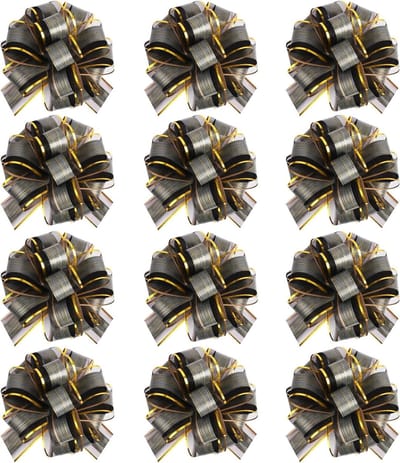 Grote Cadeau Strik Set van 12 Stuks (15 cm, Zwart) voor Verpakking, Feestdagen en Bruiloften, Perfect voor Verjaardagen en Kerstfeest
