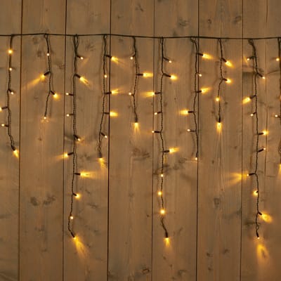 Anna's Collection Ijspegelverlichting lichtsnoer - 200 led lampjes - warm wit - 4 m - Ijspegellampjes - Kerstverlichting