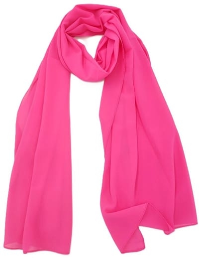 Lange dames chiffon sjaal Dominique-effen fuchsia donkerroze-omslagdoek-stola