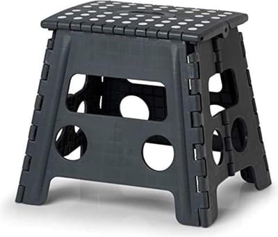 Opvouwbare klapkruk kunststof antraciet - TÜV getest - belastbaar tot 150 kg - 37 x 30 x 32 cm - premium kwaliteit