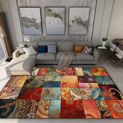 Amerikaanse Stijl Retro Tapijt Woonkamer Boheemse Decoratie Antislip Wasbaar Kleed 140x200 Slaapkamer Bank Bedzijde Flanel Vloermat 100*200cm
