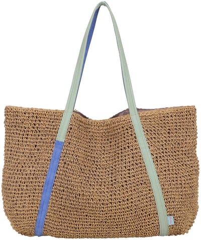 Fritzi aus Preußen shopper schoudertas Simply Shopper Nature Straw Blue Berry beige
