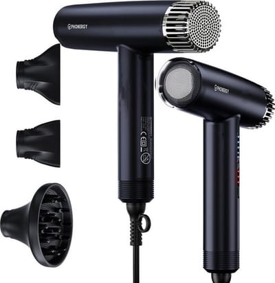 Phonergy Turbosonic - Föhn - Haardroger - 2300 Watt - 2026 - Ionisch- Warmteregeling - Concentrator - Diffuser -Tas- Zwart