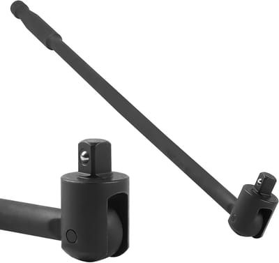 Hinge Handle 1/2 600 mm met Flexibele Kop, Extra Lange Torque Wrench voor Auto Reparaties en Bandenwissel, Zwart