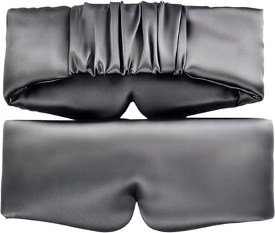 Zijde Satijn Slaapmasker – Comfortabel Slapen – Grijs – Oogmasker Cover – Schaduw voor Ogen – Ontspanning – Vergroot Ooglapje – Voor Vrouwen en Mannen – Gezond Slaapritme