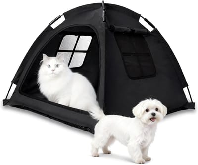 DYNA® Kattentent - Huisdier tent - Dierenhuis Met Anti-mijt Overtrek - Zwart - 58cm x 58cm x 45cm