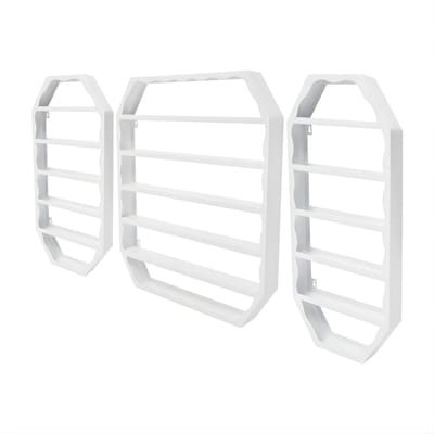 Nagellak Opbergrek Set van 3 – Wandmontage – Multi-tier Display – Verzinkt Metaal met Poedercoating – 10 kg Draagkracht – Wit