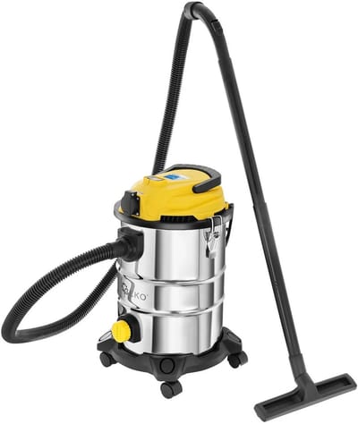 GEKO Stofzuiger nat en droog - 25L - roestvrij staal - met stopcontact en accessoires