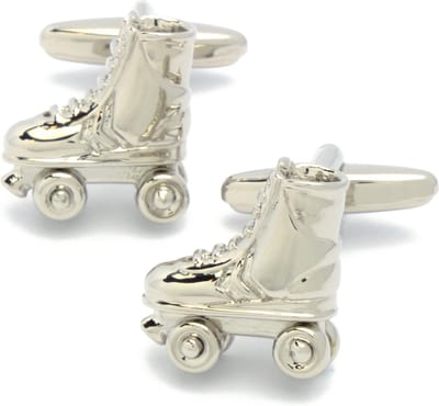 Manchetknopen - Rolschaatsen Zilverkleurig